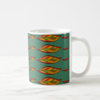 Fall Leaf Painted Patterned  Coffee Mug