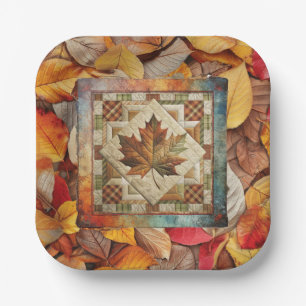 Fall Leaf Paper Plate
