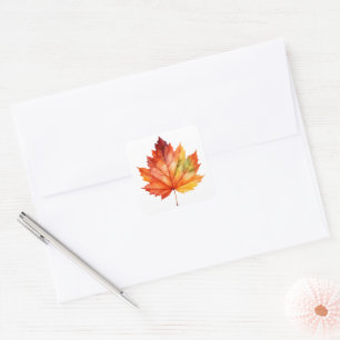 Fall Leaf Square Stickers