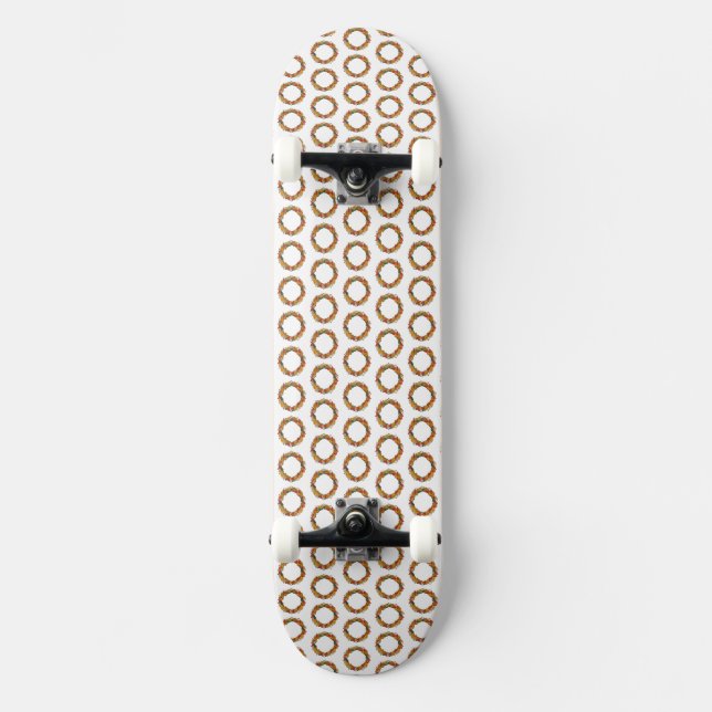Fall Leaf Wreath Circle Skateboard (Front)