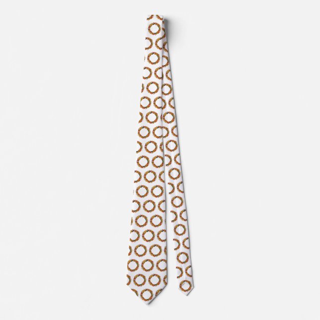 Fall Leaf Wreath Circle Tie (Front)