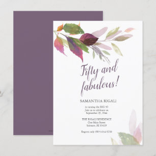 Fall Leaves 50th Birthday Invitations