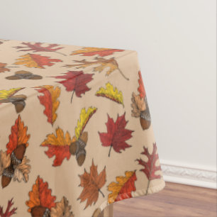 Fall Leaves and Acorn Design Tablecloth