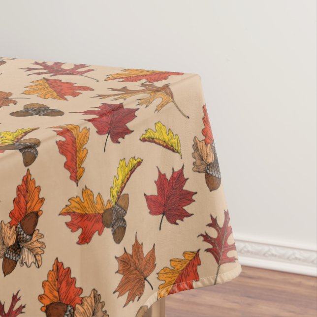 Fall Leaves and Acorn Design Tablecloth (In Situ)