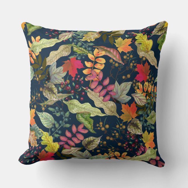 Fall Leaves and Berries | Mix and Match Throw Pillow (Front)