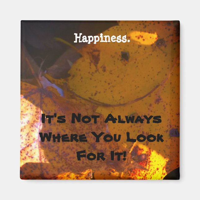 Fall Leaves And Happy Face Magnet (Front)