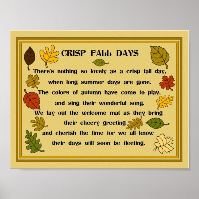 Fall Leaves and Poem Poster (Front)