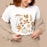 Fall Leaves and Pumpkin T-Shirt<br><div class="desc">Fall Leaves and Pumpkin T-Shirt</div>