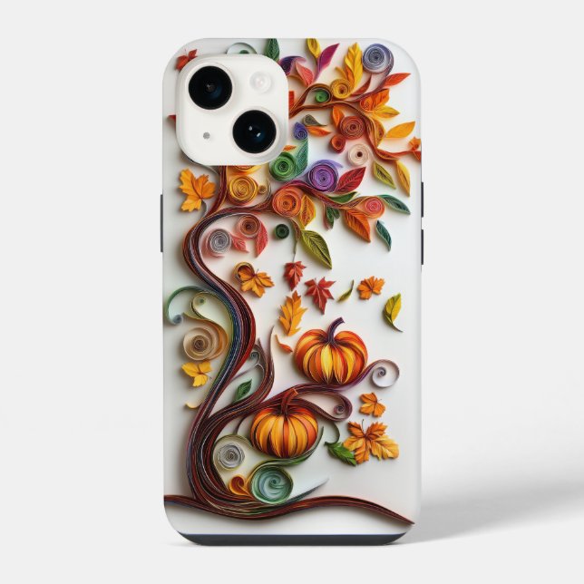 Fall | Leaves and Pumpkins iPhone Case (Back)