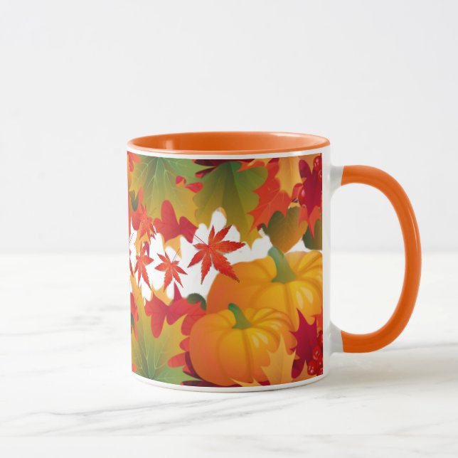Fall Leaves and pumpkins Mug (Right)