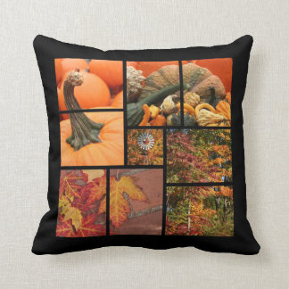 Fall Leaves and Pumpkins Throw Pillow