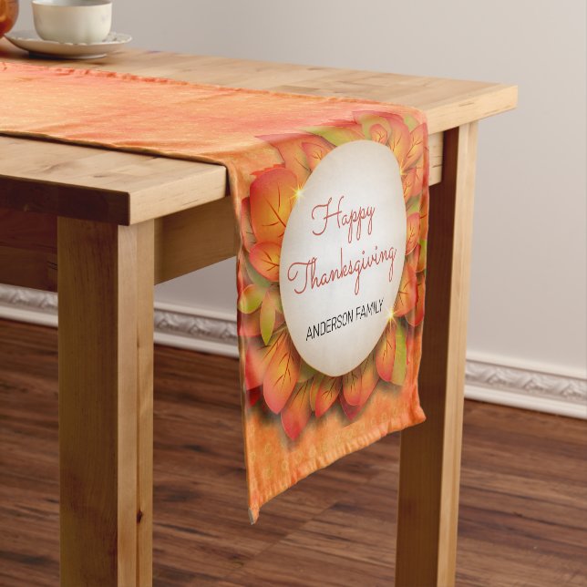 Fall Leaves And Turkey Short Table Runner (In Situ)
