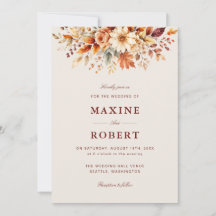 Fall Leaves Autumn Botanical QR Code Photo Wedding