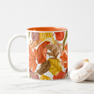 Fall Leaves Autumn Colourful Seasonal Botanical Two-Tone Coffee Mug