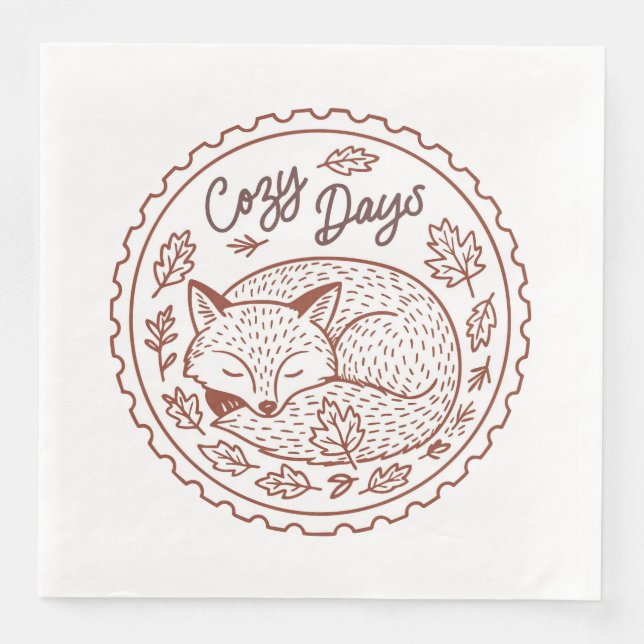 Fall Leaves Autumn Nature Paper Napkin (Front)