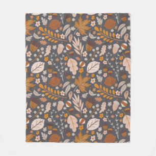 Fall Leaves, Autumn night's seamless pattern  Fleece Blanket