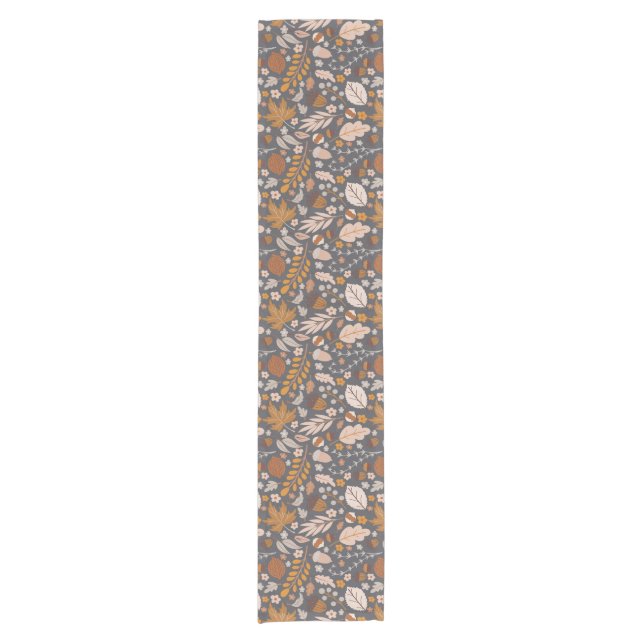 Fall Leaves, Autumn night's seamless pattern Short Table Runner (Front)