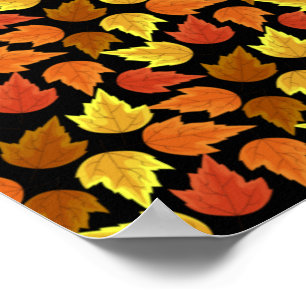 Fall Leaves Autumn Season Thanksgiving Halloween Poster