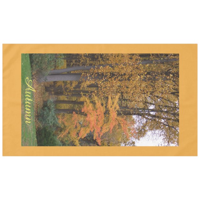 Fall Leaves Autumn Table Cloth (Front (Horizontal))