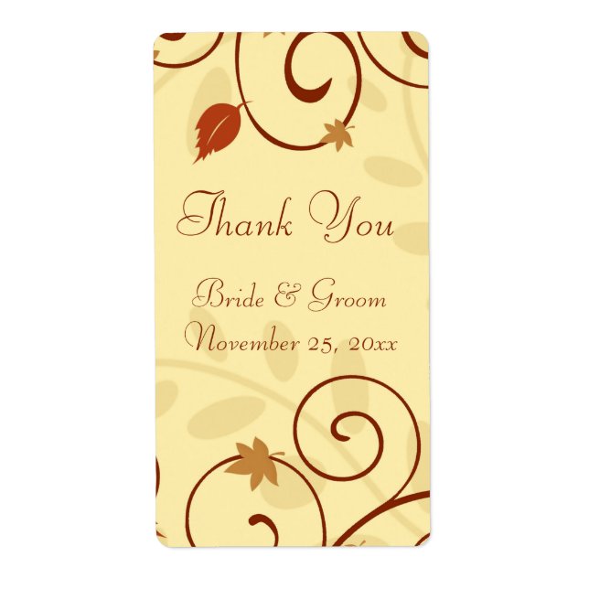 Fall Leaves Autumn Wedding Labels (Front)
