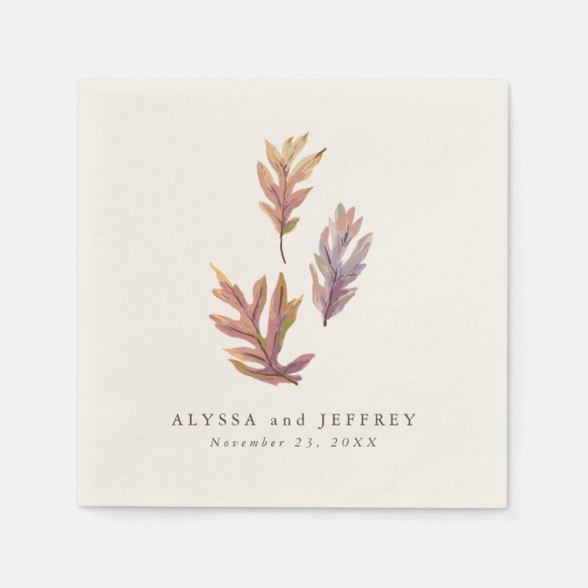 Fall leaves autumn wedding personalized napkin (Front)