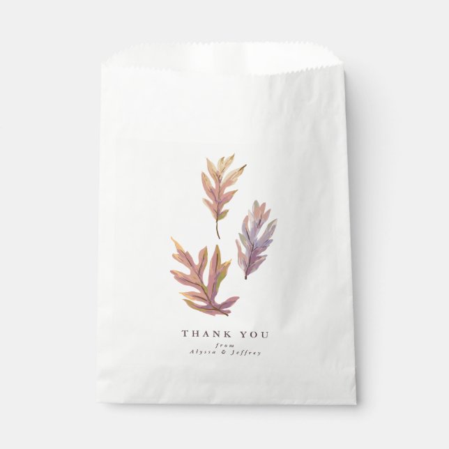 Fall leaves autumn wedding thank you favour bag (Front)