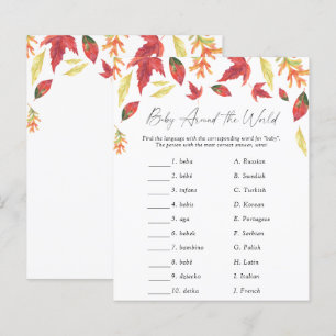 Fall leaves baby shower Baby around the world