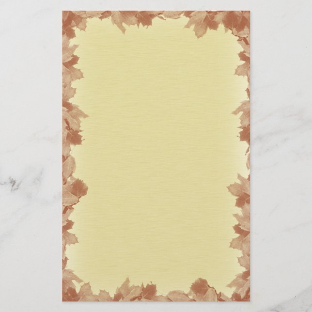 Fall Leaves Background Stationery (Front)