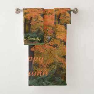 Fall Leaves Bath Towel Set