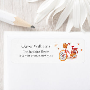 Fall Leaves Bicycle Baby Shower Return Address
