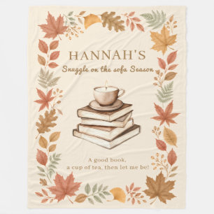 Fall Leaves Book Lover Cozy Blanket