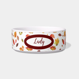 Fall Leaves Bow for Your Furry Friend Bowl