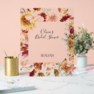 FALL LEAVES BRIDAL SHOWER ACRYLIC SIGN