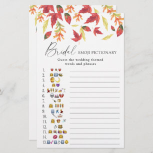 Fall leaves - bridal shower emoji pictionary game