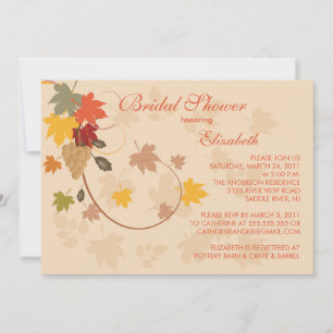 Fall Leaves Bridal Shower Invitation Autumn