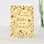 Fall Leaves Brother Birthday Card<br><div class="desc">Birthday card for brother with a fall birthday with fall leaves design and thoughtful verse.</div>