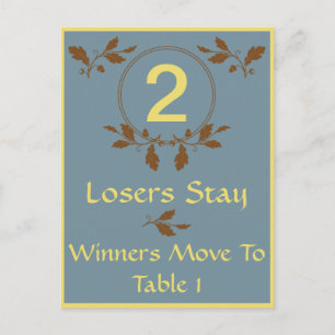 Fall Leaves Bunco Table Card #2