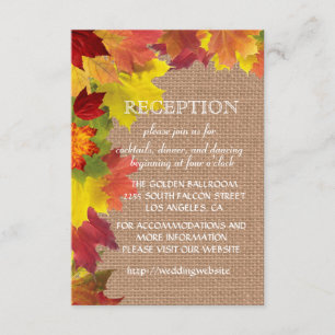 Fall Leaves Burlap Wedding Reception Enclosure