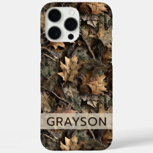 Fall Leaves Camouflage Personalized iPhone 16 Pro Max Case