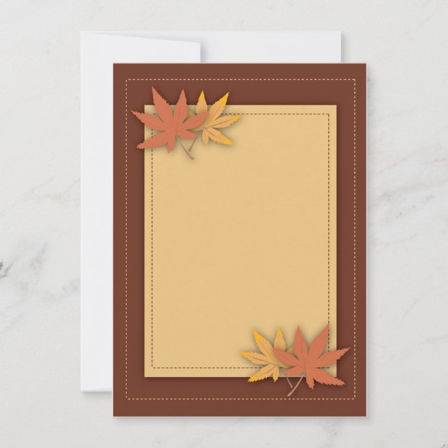 Fall Leaves Chic Flat Note Cards (Front)