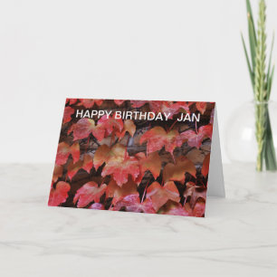 Fall Leave's closeup on a vine, Birthday CARD