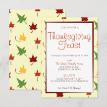 Fall Leaves: Customized Thanksgiving Invitation
