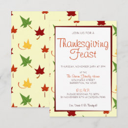 Fall Leaves: Customized Thanksgiving Invitation