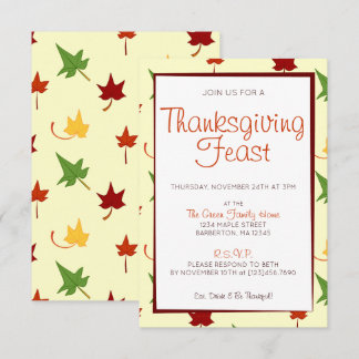 Fall Leaves: Customized Thanksgiving Invitation