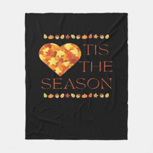 Fall Leaves Cute Autumn Graphic Thanksgiving Pumpk Fleece Blanket