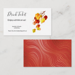 Fall leaves Drink Ticket Enclosure Card