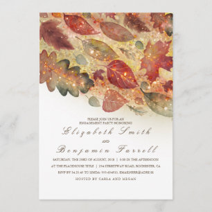 Fall Leaves Engagement Party Invitation