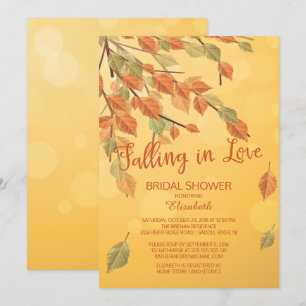 Fall Leaves Falling In Love  Bridal Shower Invite