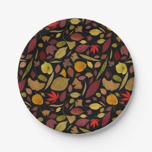 Fall Leaves Family Gathering Thanksgiving Paper Plate