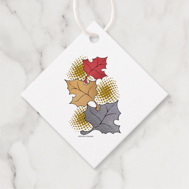 Fall leaves favor tags (Front)